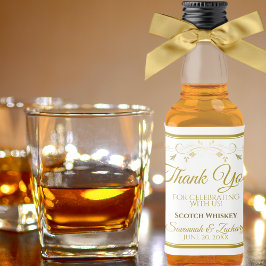 Gold Wedding Mini Liquor Flasche Label Vielen Dank Alkoholflaschenetikett