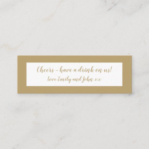 Gold Wedding Reception Drinks Ticket