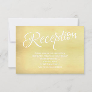 Gold Wedding Reception Info Card Einladung