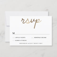 Gold Wedding RSVP-Karte