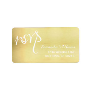 Gold Wedding RSVP Labels Adressaufkleber