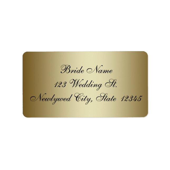 Gold Wedding RSVP Rücksendeadressen-Aufkleber Adressaufkleber (Vorne)