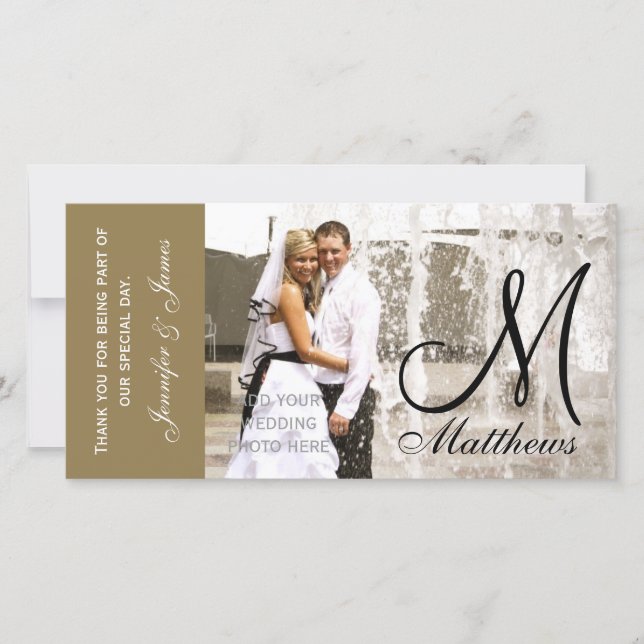 Gold Wedding Vielen Dank für Ihr Foto Cards Templa Dankeskarte (Vorderseite)