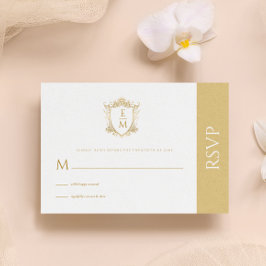 Gold Wedding Wappen Custom Monogram RSVP Card Einladung