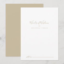 Gold Wedding Words of Wisdom Advice Card Hinweiskarte