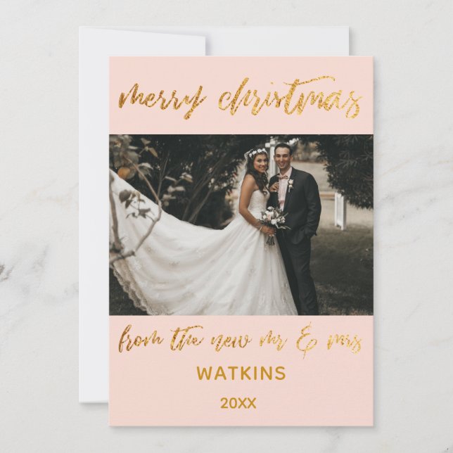Gold weht frohe Weihnachten von New Mr & Mrs Blush (Vorderseite)