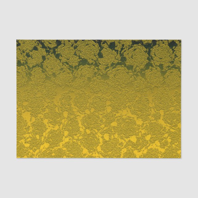 Gold Weihnachten floral sukkulentes Muster Metalli Seidenpapier (Vorderseite)