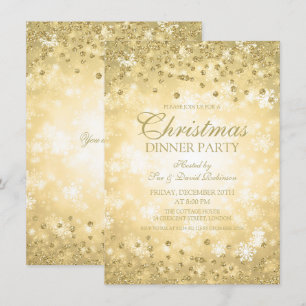 Gold Weihnachts Party Glitzer Winter Wunder Einladung