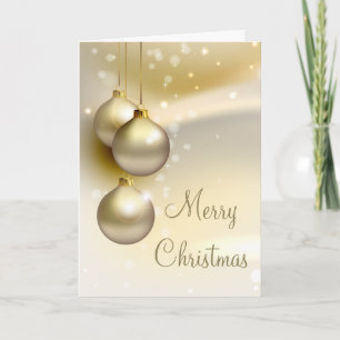 Gold Weihnachtsbälle Feiertagskarte