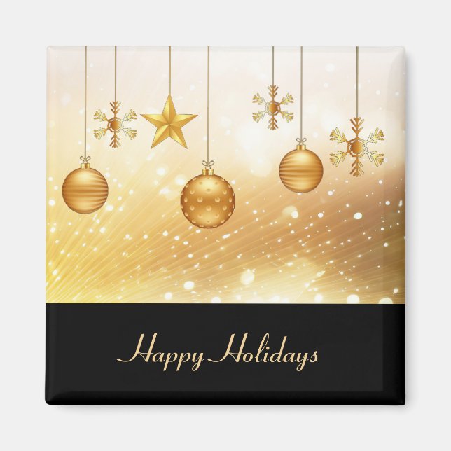 Gold Weihnachtsballs Weihnachtsmagazin Magnet (Vorne)