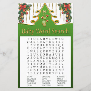 Gold Weihnachtsbaum Baby Shooting Word Search Game