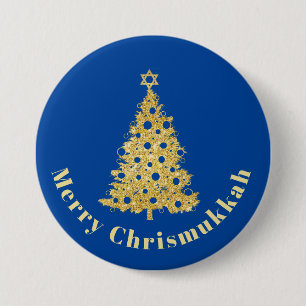 Gold Weihnachtsbaum mit Star of David Button