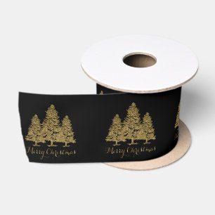 Gold Weihnachtsbaumen Frohe Weihnachtsfeier Satinband
