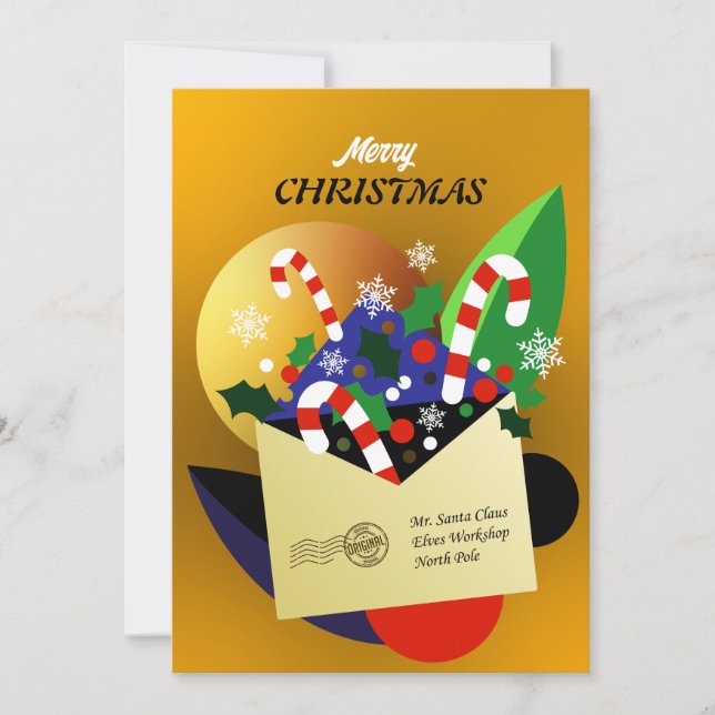 Gold Weihnachtsbrief an die Weihnachtskarte Feiertagskarte (Vorderseite)