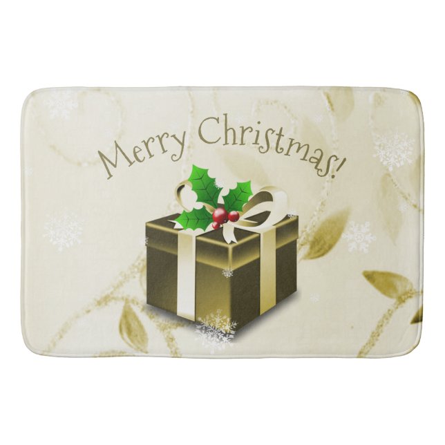 Gold Weihnachtsgeschenk Bath Mat Badematte (Vorderseite)