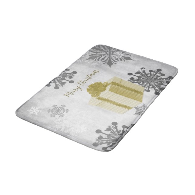 Gold Weihnachtsgeschenk Urlaub Bath Mat Badematte (Schrägansicht)