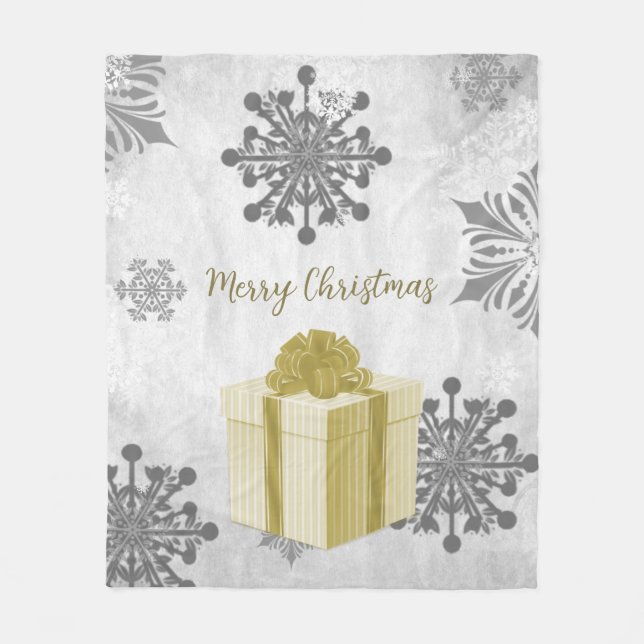 Gold Weihnachtsgeschenk Urlaub Fleece Blanket (Vorderseite)
