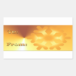 Gold Weihnachtsgeschenke Tagkleber Snowflake Desig Rechteckiger Aufkleber