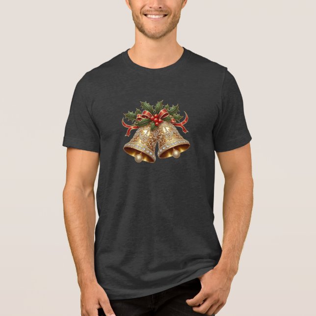 Gold Weihnachtsglocken Männer-T - Shirt (Vorderseite)
