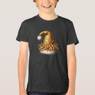 Gold Weihnachtsmannmütze Boys T - Shirt