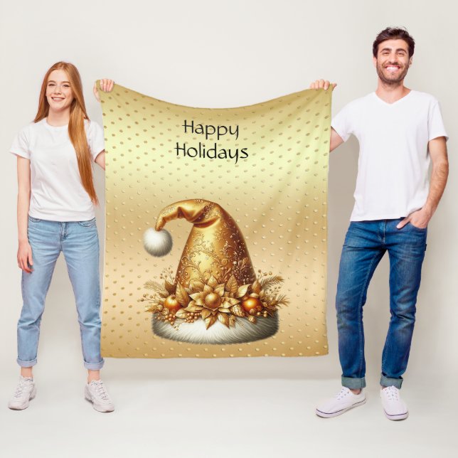 Gold Weihnachtsmannmütze Holiday Fleece Blanket (Beispiel)