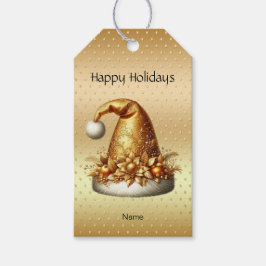 Gold Weihnachtsmannmütze Weihnachtsgeschenk Tag Geschenkanhänger