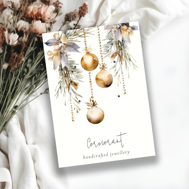 Gold Weihnachtsschmuck 2 Earring Stud Holder Visitenkarte (Von Creator hochgeladen)