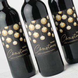 Gold Weihnachtsschmuck Black Weinetikett