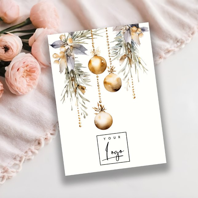 Gold Weihnachtsschmuck Logo Leere Juweliere Visitenkarte (Von Creator hochgeladen)