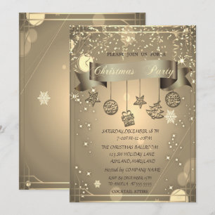 Gold, Weihnachtsschmuck Unternehmen Weihnachtsfest Einladung