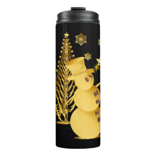 Gold Weihnachtsschneemann und Star Trek Thermosbecher
