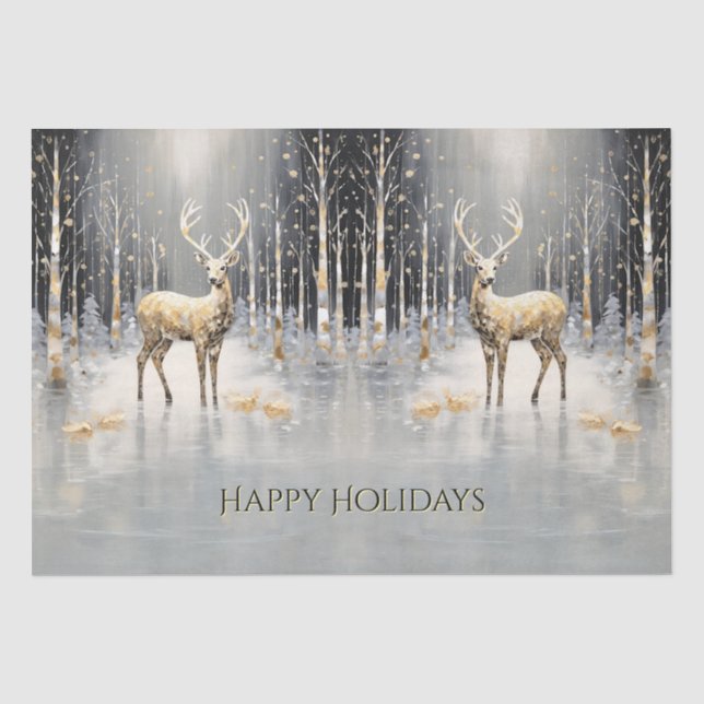 Gold Weihnachtswaschpapier Seidenpapier (Vorderseite)