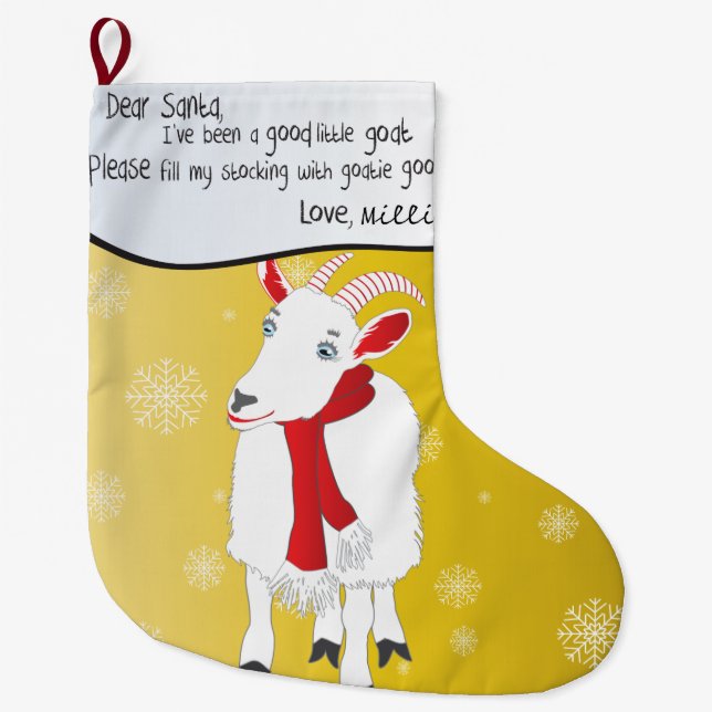 Gold Weihnachtsziege Lieber Weihnachtsmann Ich war Großer Weihnachtsstrumpf (Vorderseite)