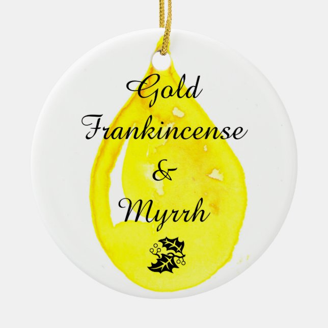 Gold, Weihrauch und Myrrhe. Verzierung Keramik Ornament (Vorne)