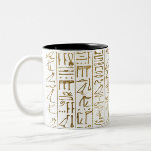 Gold & Weiß Ägypten Ägyptisch Glam Modern Chic Zweifarbige Tasse