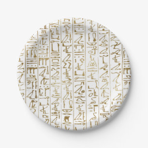 Gold & Weiß Ägyptisch Ägypten Glam Moderner Chic P Pappteller
