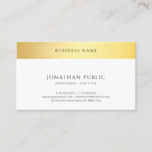 Gold Weiß Elegantes Einfaches Template Verbinde Mi Visitenkarte