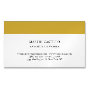 Gold Weiß Farbe Moderne Professionelle Serifenschr Magnetische Visitenkarte
