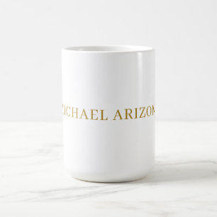 Gold & Weiß Farbminimalistisches einfaches moderne Kaffeetasse