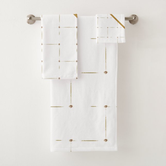 GOLD WEISS GEMUSTERT PANEL BADEZIMMER TOWEL SET (Insitu)