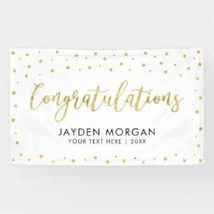Gold & Weiß   Gratulations-Party-Event-Banner Banner