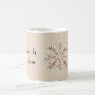 Gold Weiß Lass es schneien Schneeflocke Kaffeetasse