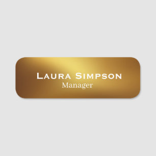 Gold Weiß Magnetischer Stecknadelfirmenlogo Name Namensschild