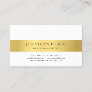 Gold Weiß Modernes Minimalistisches Design Elegant Visitenkarte