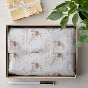 Gold Weiß Weihnachtsrentier Seidenpapier