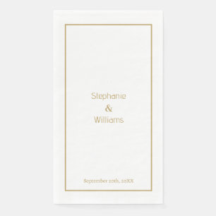 Gold Weiße Einfache Hochzeit Elegant Minimal Serviette