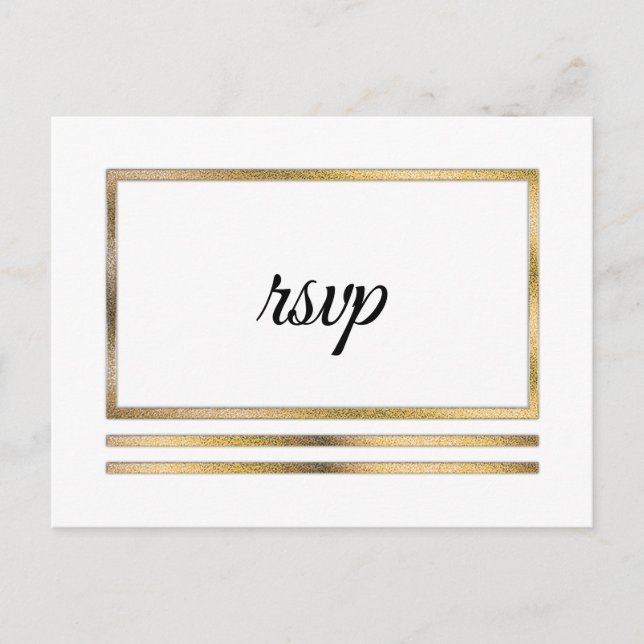 Gold | Weiße, moderne, einfache, elegante UAWG Einladungspostkarte (Vorderseite)
