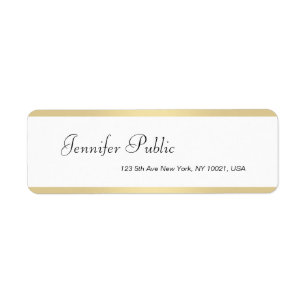 Gold Weißer handgeschriebener Name Elegant Einfach