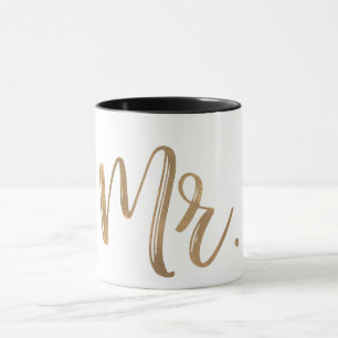 Gold & Weißer Herr. Moderne minimalistische Typogr Tasse