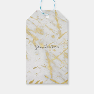 Gold & Weißer Marmor Glam Elegant Modern Maßgeschn Geschenkanhänger